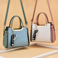 Leather Crossbody Bag Square Handbag with Chain Strap