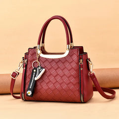 Leather Crossbody Bag Square Handbag with Chain Strap