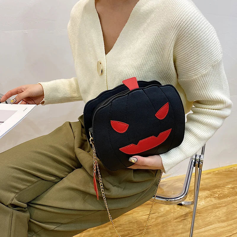 Halloween Devil Pumpkin Fanny Crossbody Handbag