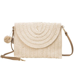 Women's Straw Woven Handbag Purse for Summer Beach Vacation