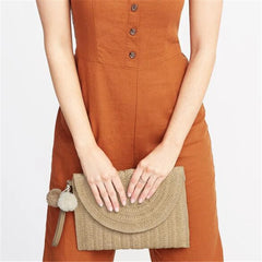 Women's Straw Woven Handbag Purse for Summer Beach Vacation