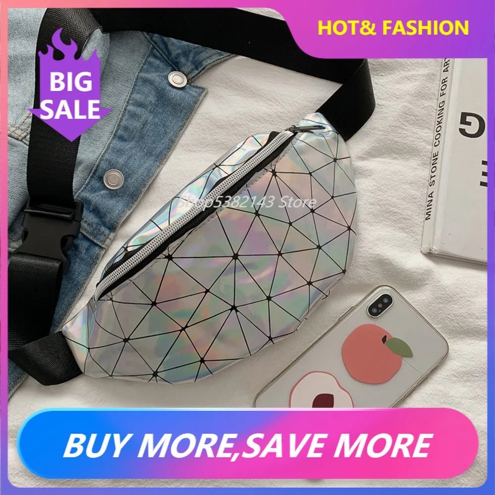 Hot Women Reversible Sequins Glitter Waist Bag Fanny Pack Hip Purse Satchel