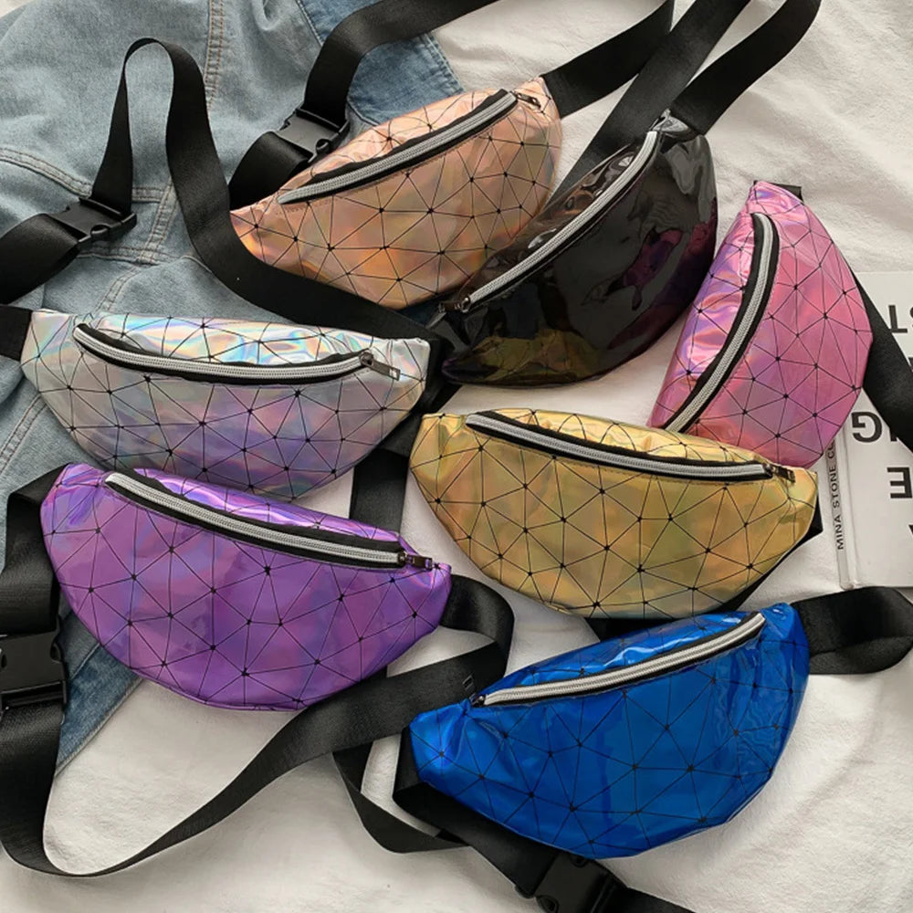 Sequins Glitter Waist Bag Fanny Pack Reversible Hip Purse Satchel