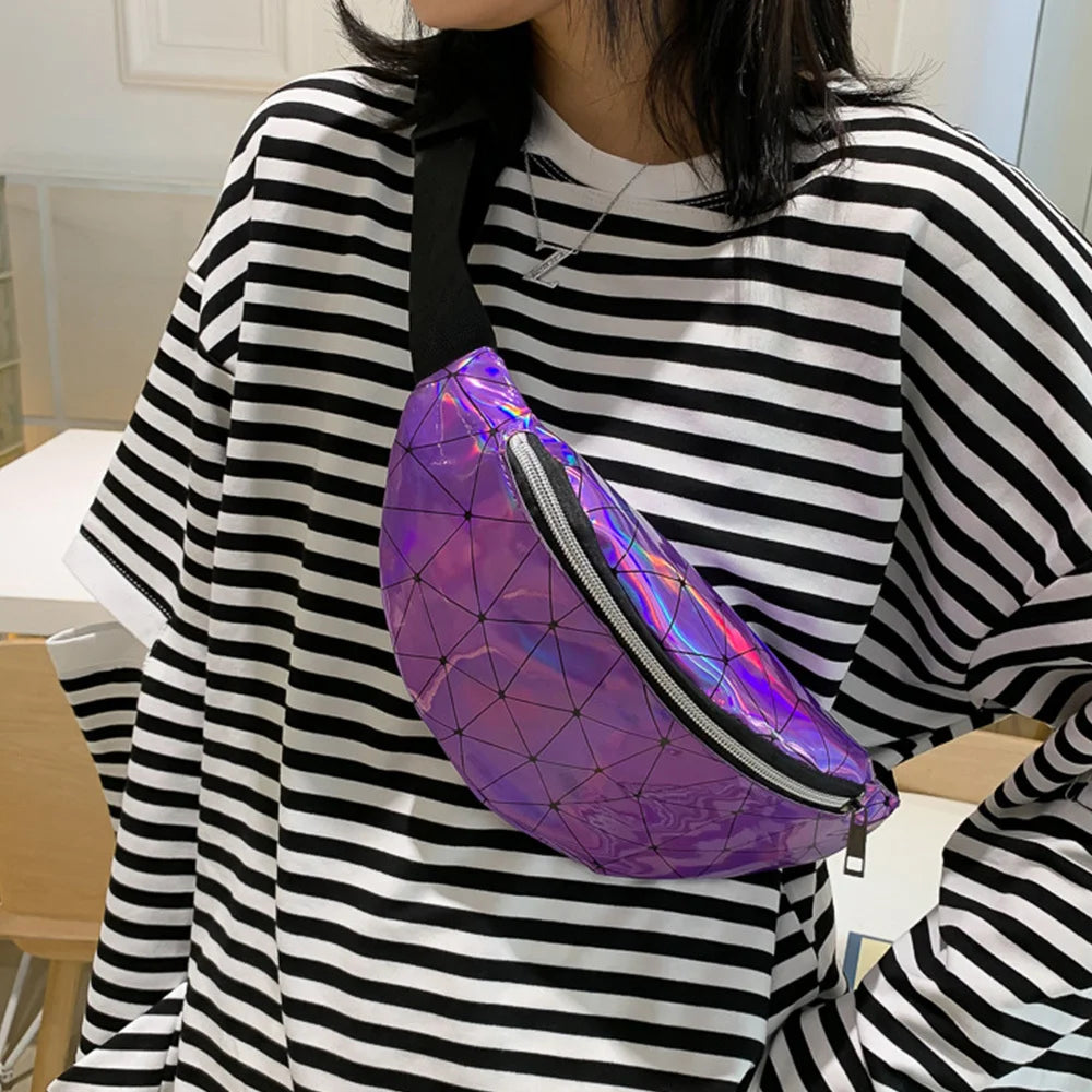 Sequins Glitter Waist Bag Fanny Pack Reversible Hip Purse Satchel