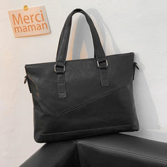 Men's Business Soft Leather Shoulder Bag Briefcase