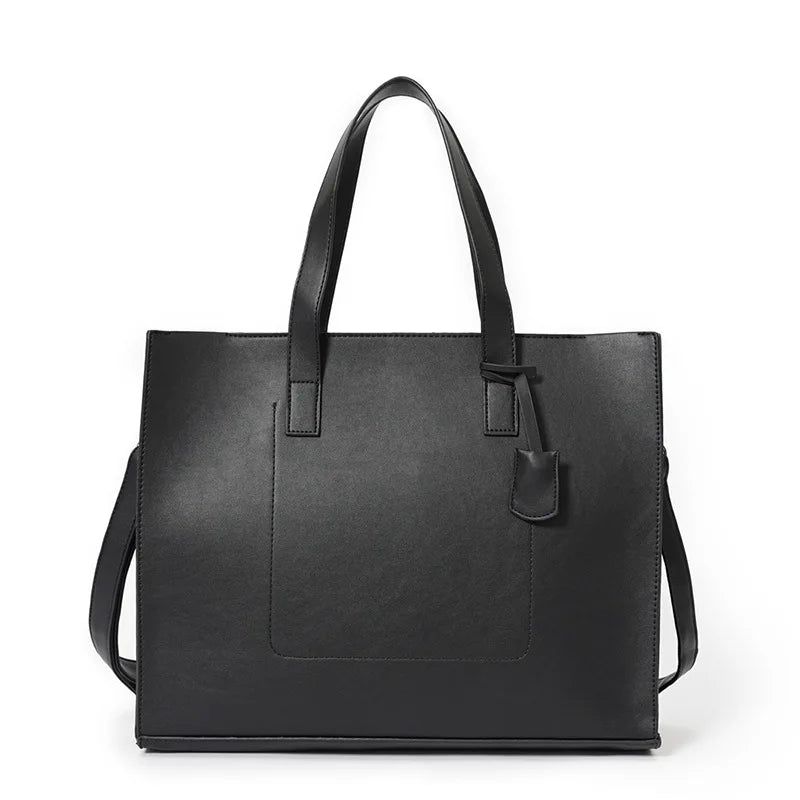 Men's PU Leather Tote Bag Single Shoulder Bag Handbag Briefcase Business Bag