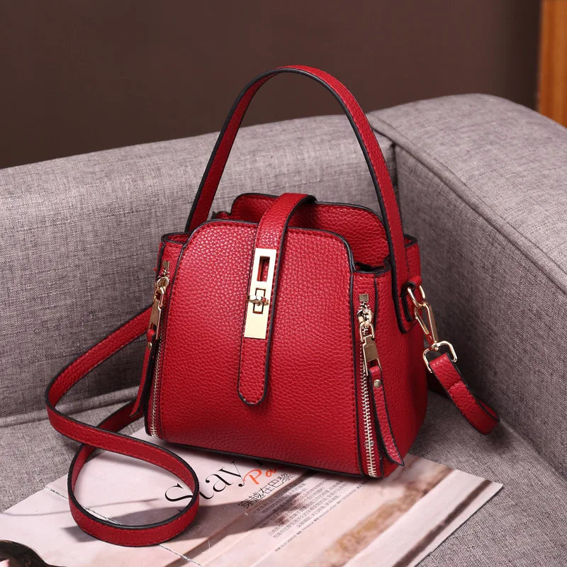 Newhotstacy Bag 06022021 Ladies Mini Phone Bag Litchi Grain Bucket Bag