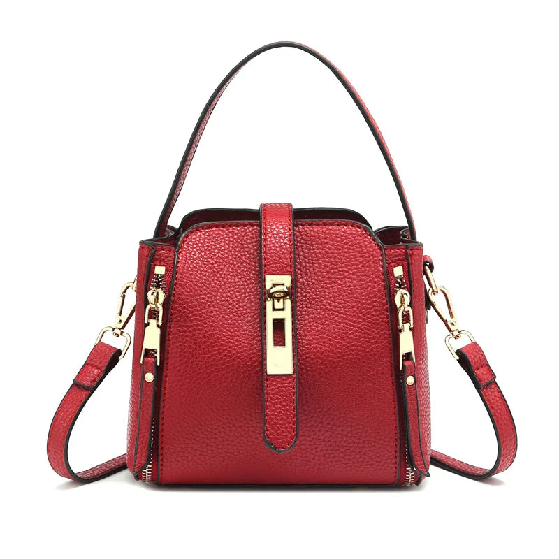 Newhotstacy Bag 06022021 Ladies Mini Phone Bag Litchi Grain Bucket Bag