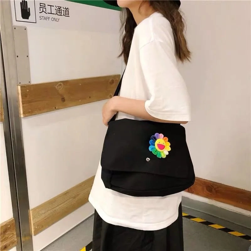 Ladies Canvas Shoulder Bag Student Messenger Bag