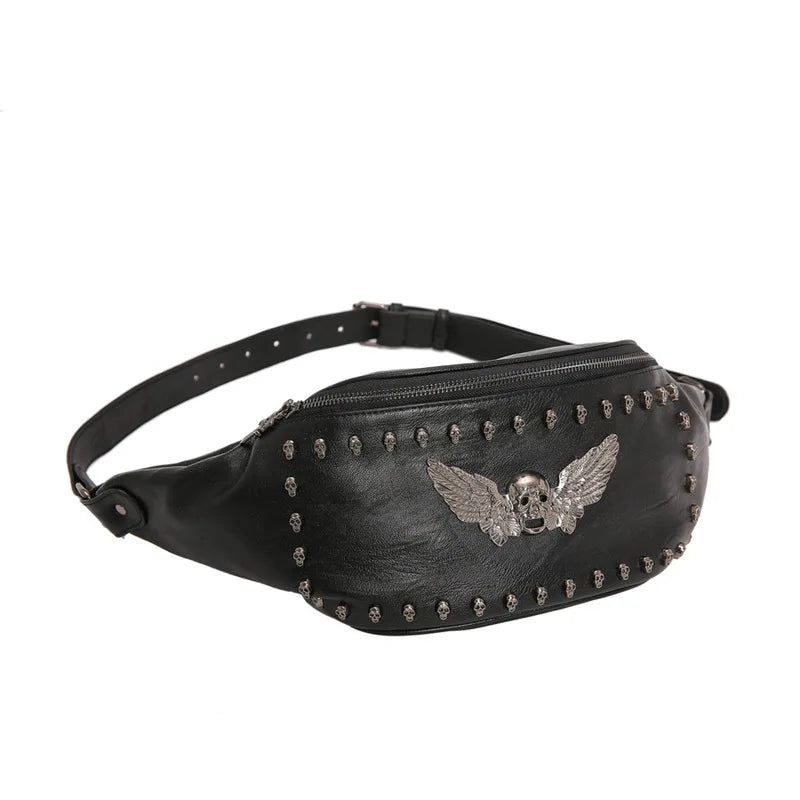 Men's Rivet Chest Bag Small Cross Body Waist Bag