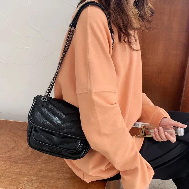 Newhotstacy Chain Bag Soft Single Shoulder Cross Body Phone Bag