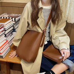 Newhotstacy Satchel Bag Large Capacity Bucket Bag