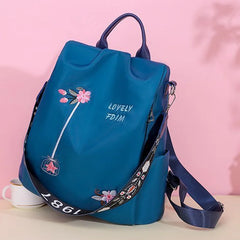 Anti Theft Oxford Backpacks for Women with Chinese Style Embroidery