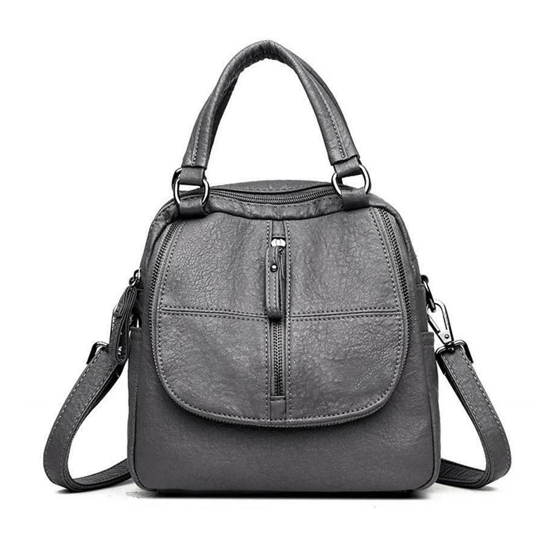 PU Leather Multipurpose Backpack Shoulder Bag for Travel