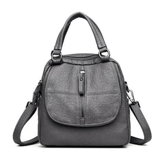 PU Leather Multipurpose Backpack Shoulder Bag for Travel