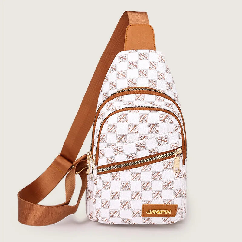Women Chest Pack Bags Sling Shoulder Chest Bag Girls PU Leather Messenger Pack