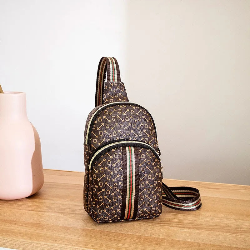 Women Chest Pack Bags Sling Crossbody Shoulder Chest Bag Girls PU Leather