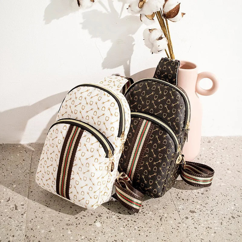 Women Chest Pack Bags Sling Crossbody Shoulder Chest Bag Girls PU Leather