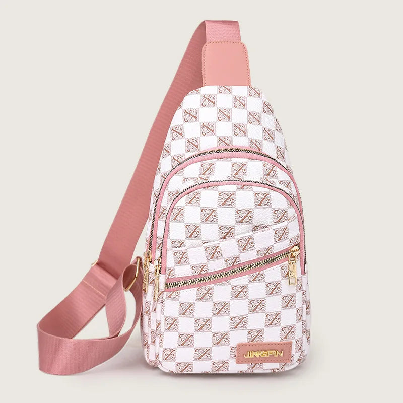 Women Chest Pack Bags Sling Shoulder Chest Bag Girls PU Leather Messenger Pack