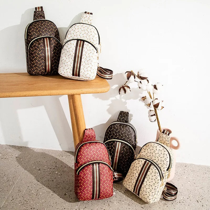 Women Chest Pack Bags Sling Crossbody Shoulder Chest Bag Girls PU Leather
