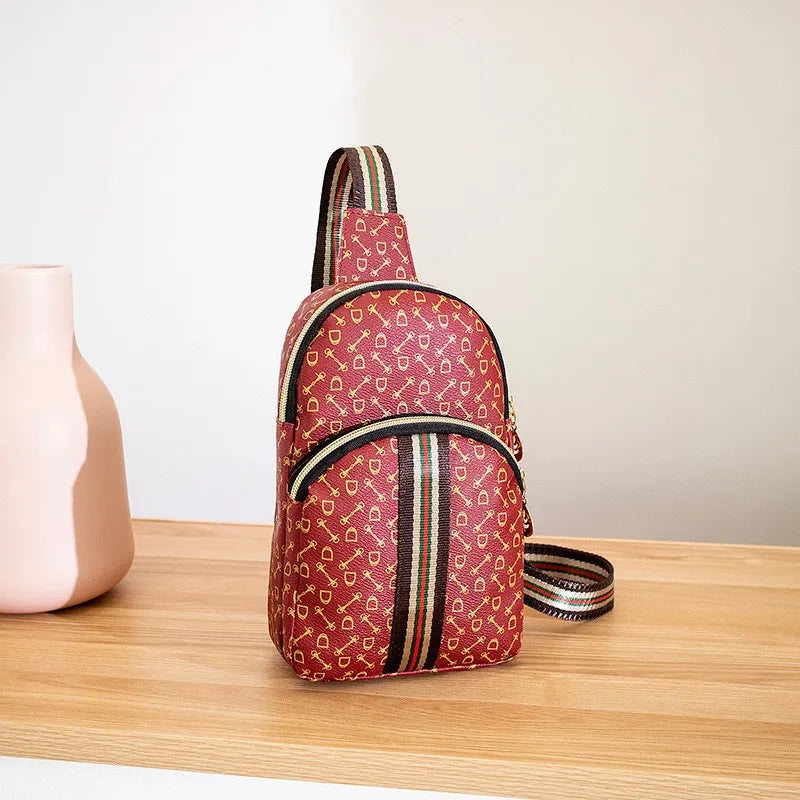 Women Chest Pack Bags Sling Crossbody Shoulder Chest Bag Girls PU Leather