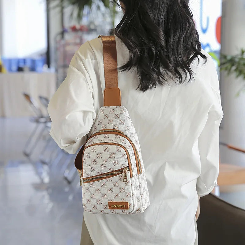 Women Chest Pack Bags Sling Shoulder Chest Bag Girls PU Leather Messenger Pack