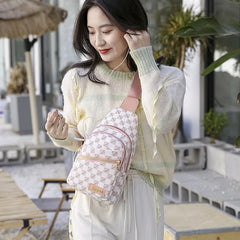 Women Chest Pack Bags Sling Shoulder Chest Bag Girls PU Leather Messenger Pack
