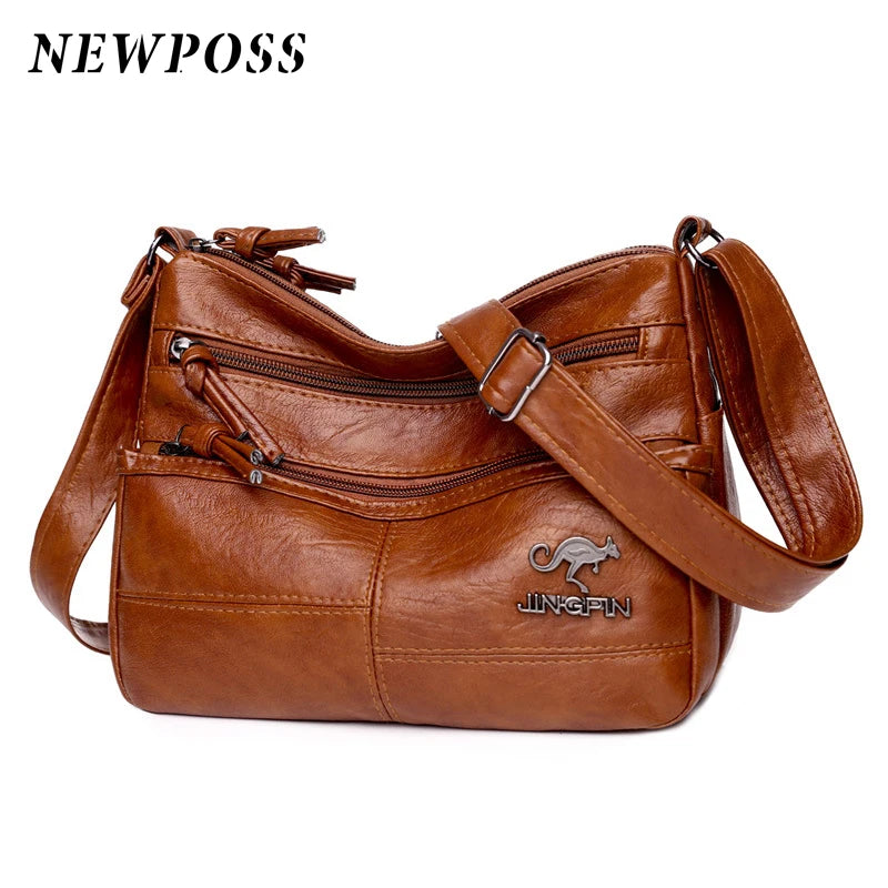 Newposs Ladies Shoulder Bags Leather CrossBody Bag
