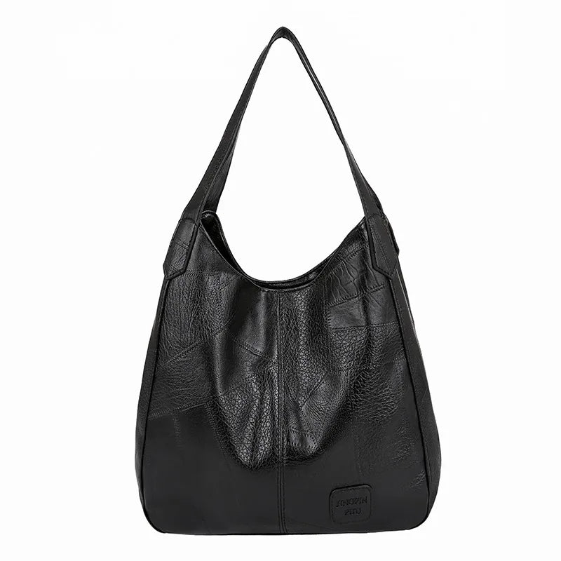 Newposs Vintage Shoulder Bag Female PU Leather Totes Top-handle Travel Bag