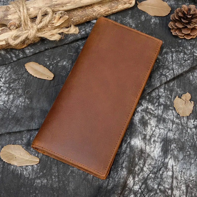 Long Cowhide Wallet Cow Leather Birthday Gift For Man