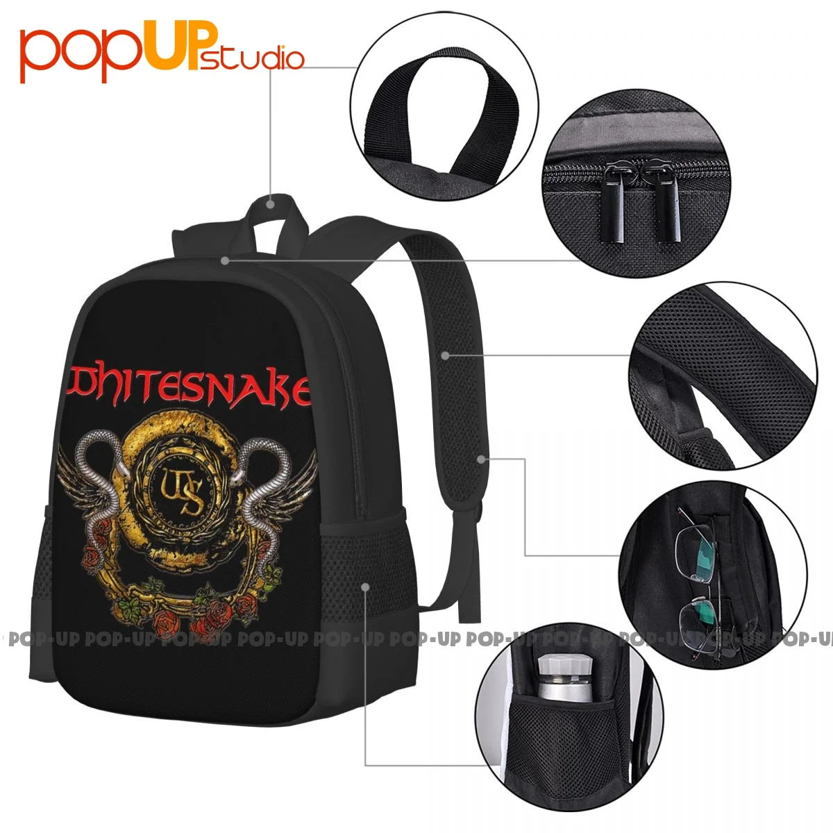 Newsnake David Coverdale Punk Rock Backpack Large Capacity