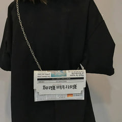 Newspaper Small Square Bag Women's Shoulder Bag