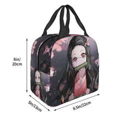 Nezuko Kimetsu No Yaiba Insulated Lunch Bag Reusable Anime Cooler Thermal Tote