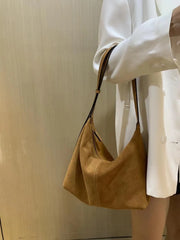 Retro Suede Underarm Bag Women's Large Leather Tote Shoulder Bags