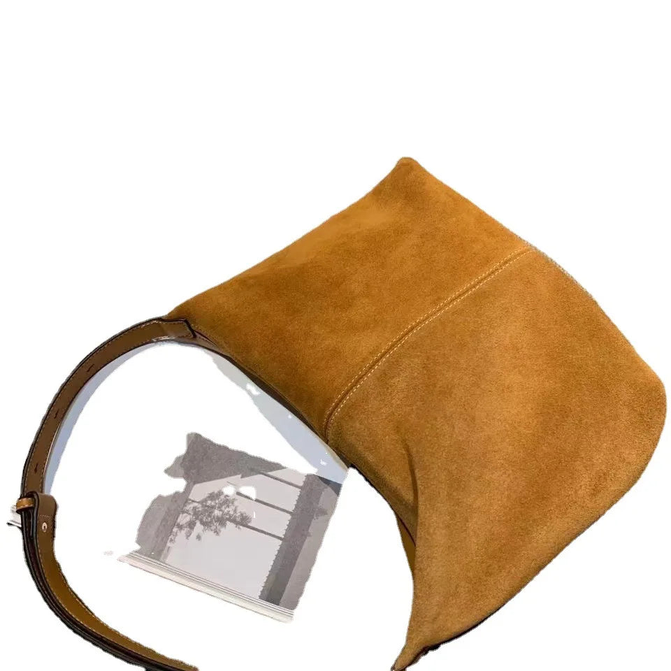 Retro Suede Underarm Bag Women's Large Leather Tote Shoulder Bags
