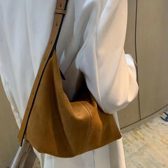 Retro Suede Underarm Bag Women's Large Leather Tote Shoulder Bags