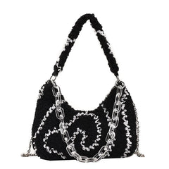 Lamb Plush Crossbody Bag Chain Hair Bag