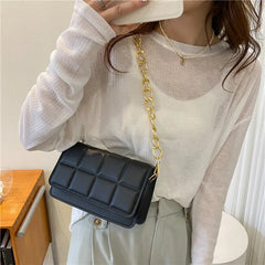 Rhombus Women Bags Texture Shoulder Bag Leather Handbags