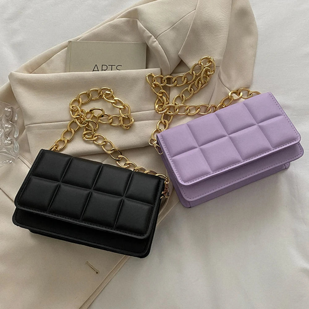 Rhombus Women Bags Texture Shoulder Bag Leather Handbags