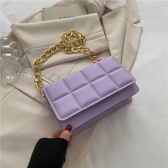 Rhombus Women Bags Texture Shoulder Bag Leather Handbags