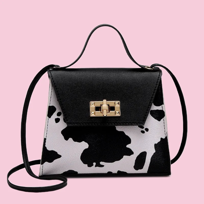 Niche Texture Women's Handbag Summer Ins One-shoulder Messenger Cow Pattern