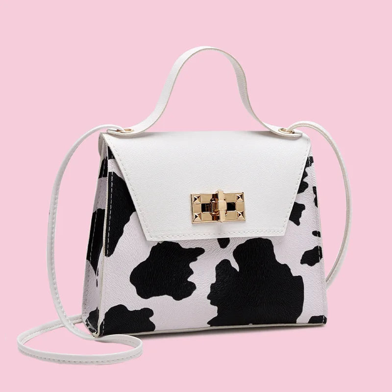 Niche Texture Women's Handbag Summer Ins One-shoulder Messenger Cow Pattern