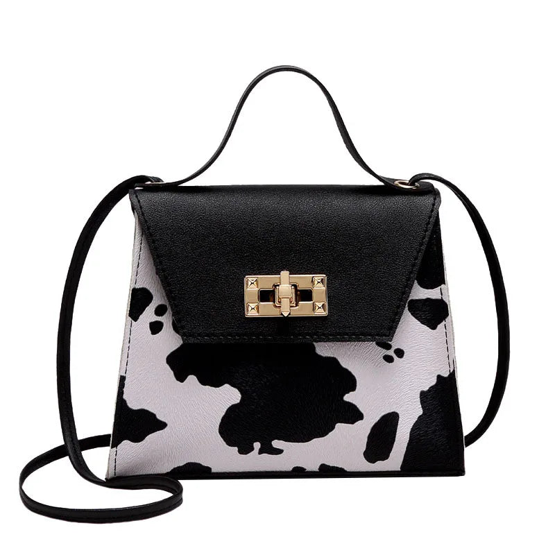 Niche Texture Women's Handbag Summer Ins One-shoulder Messenger Cow Pattern