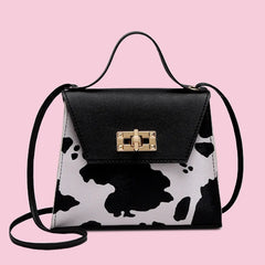 Niche Texture Women's Handbag Summer Ins One-shoulder Messenger Cow Pattern