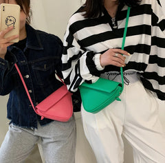 Pink Green Triangle Bag Small One-shoulder Messenger Bag Female Ins Purse