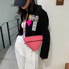 Pink Green Triangle Bag Small One-shoulder Messenger Bag Female Ins Purse