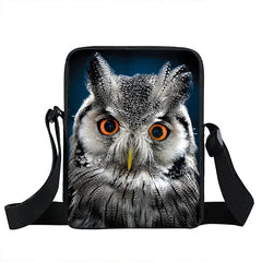 Night Bird Owl Print Small Shoulder Bag Boys Girls Messenger Bag