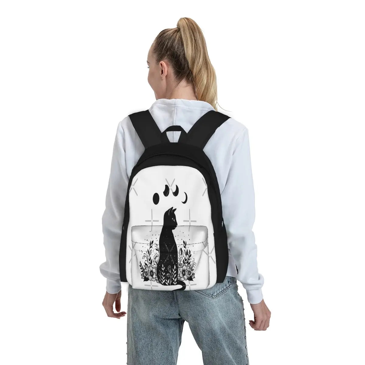 Night Garden Cat Backpacks Men's Backpacks Bags For Women