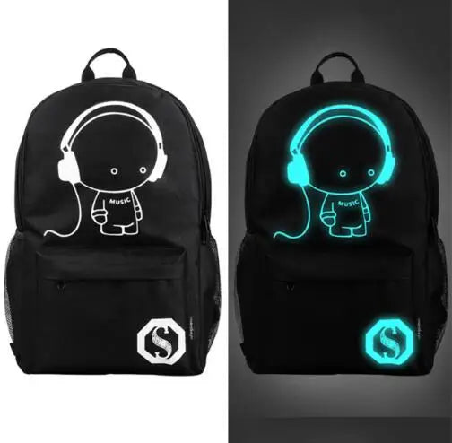 Nightlight Chopper Casual Men's Backpack Anime Luminous Student School Bags