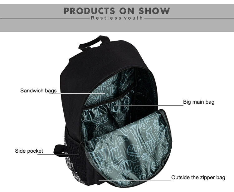 Nightlight Chopper Casual Men's Backpack Anime Luminous Student School Bags